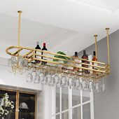 高脚杯家用酒杯架倒挂创意轻奢吧台吊架不锈钢悬挂红酒架子置物架