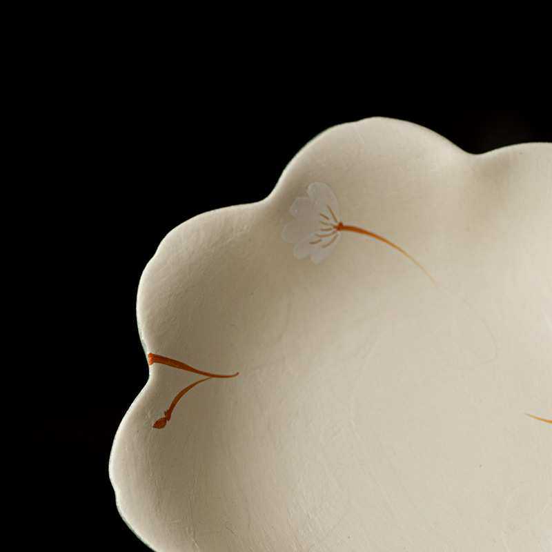 弥言纯手工陶瓷花口壶承釉下彩手绘格桑花壶承家用茶台干泡盘茶盘