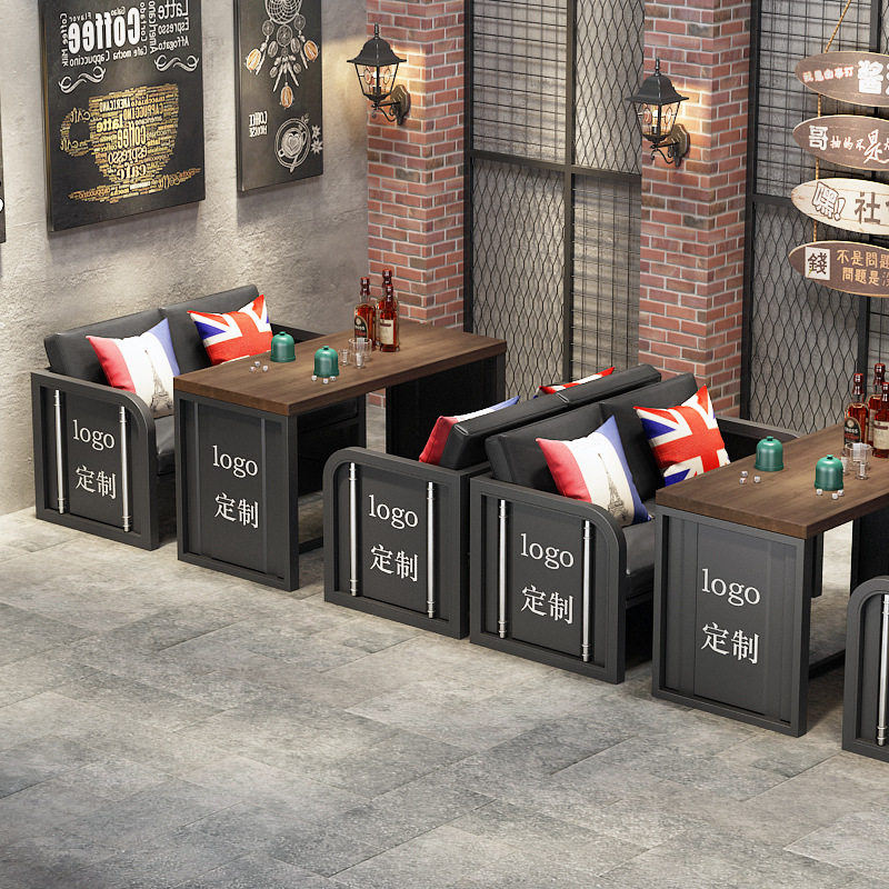 工业风酒吧清吧卡座沙发烧烤店咖啡厅餐吧集装箱铁艺酒馆桌椅组合,商业/办公家具,卡座,淘宝优惠券,粉丝福利购,淘宝优惠卷