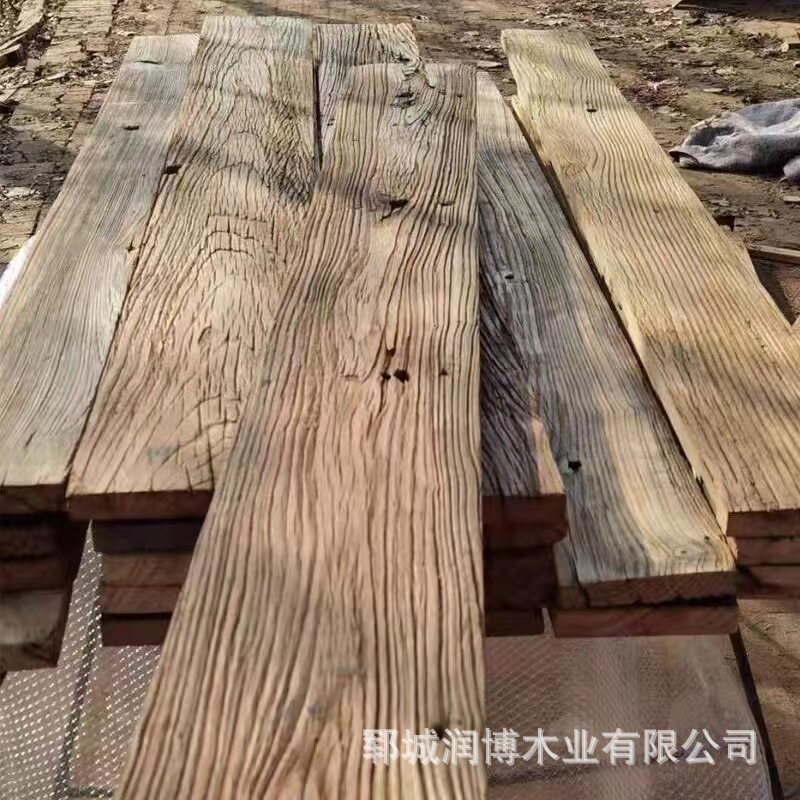 北方老榆木板材 货架板材生产 榆木地板护墙板楼梯踏步自然风化