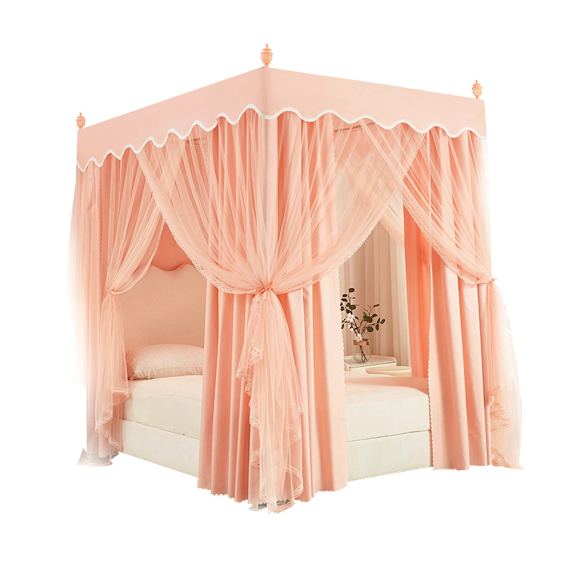 床帘蚊帐一体式遮光l家用卧室挡风1.5米欧式1.8m床落地公主风床幔
