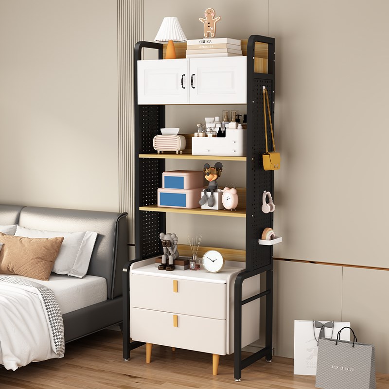 60长洞洞板床头柜上方置物架落地多层收纳架床边架子Y床头书架卧