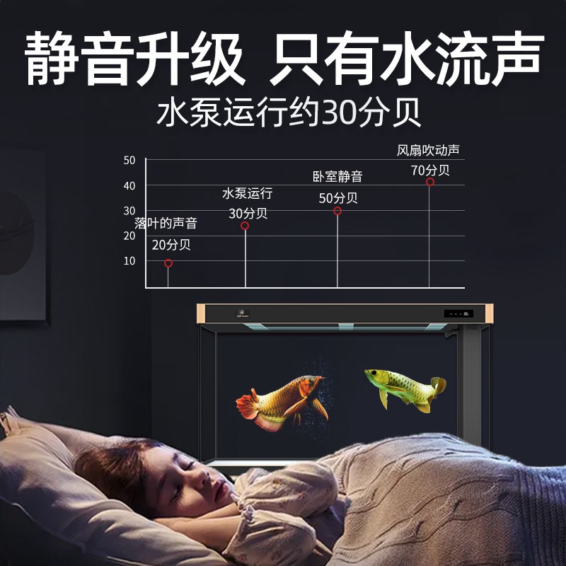 鱼缸变频底吸抽水泵超静音循环过滤清理鱼便防干烧家用潜水泵