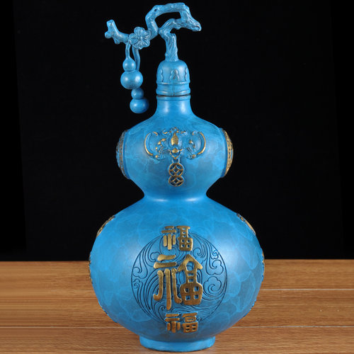 全铜福字开口葫芦摆件大号招财家居客厅玄关O工艺品公司办公室装