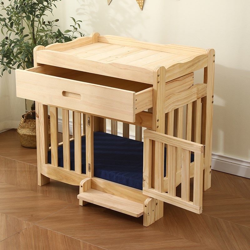 中型犬宠物床实木狗床狗笼子可拆洗宠物窝小型犬室内狗窝可置物架