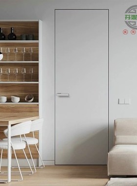 极窄铝木门极简门无框门隐形门卧室白色窄边实木木门极窄室内门暗