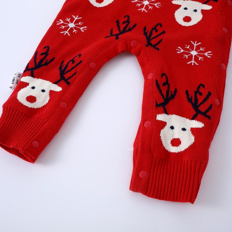 婴儿冬装毛衣圣诞加绒加厚连体衣女宝宝毛线套装保暖衣新年装哈衣,童装/婴儿装/亲子装,连身衣/爬服/哈衣,淘宝优惠券,粉丝福利购,淘宝优惠卷