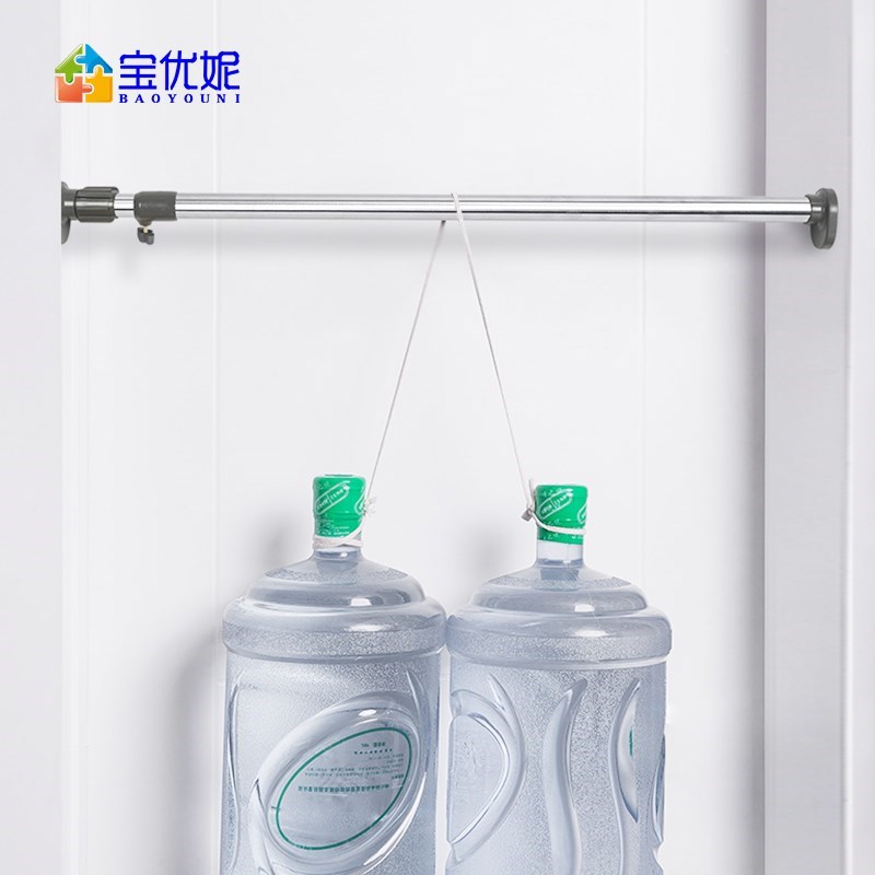 浴室伸缩杆免打孔窗帘杆单杆衣柜挂衣杆室外伸缩晾衣架阳台晒衣