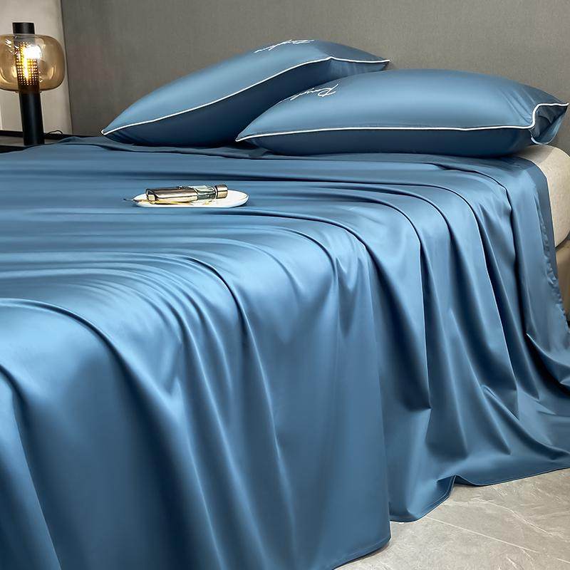 现货60支床单单件棉100纯色1.5m1.8单双人长绒棉被套枕套三件套