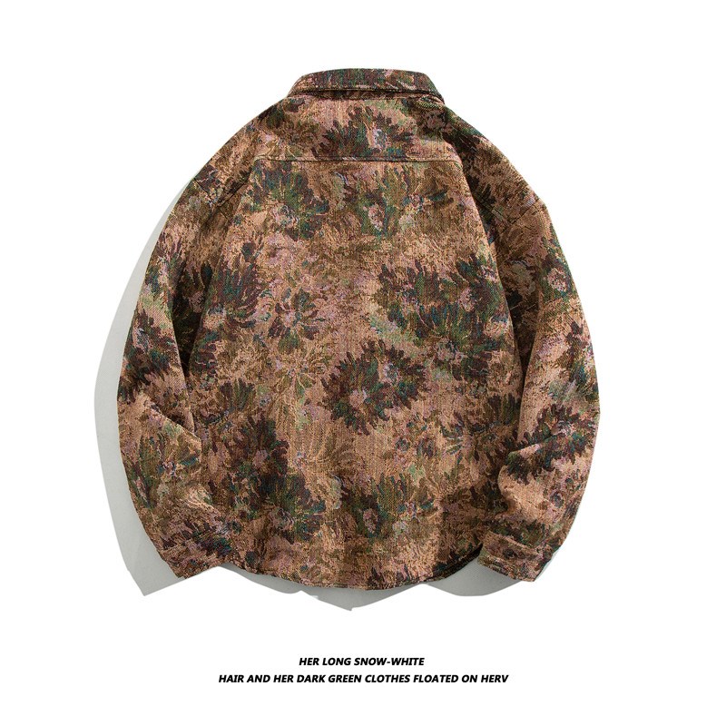 国潮民族风花衬衫男女港味ins炸街宽松百搭情侣bf风长袖垂感衬衣