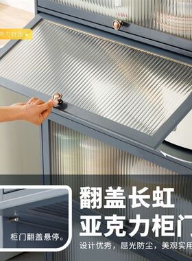 竹子储物柜厨房置物架家用落地多层多功能K微波炉收纳柜子碗柜杂