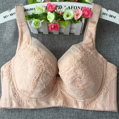 夏季有钢圈收副乳大码薄款t无海绵调整型文胸聚拢显小95B/C大红