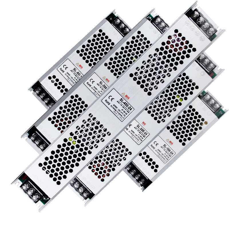 明纬长条LED灯开关电源SL-60W100W150W200W300W400W12V 24V变压器