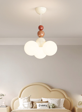 全光谱卧室吊灯2024年新款奶油风女孩主卧灯护眼儿童房间灯具J412