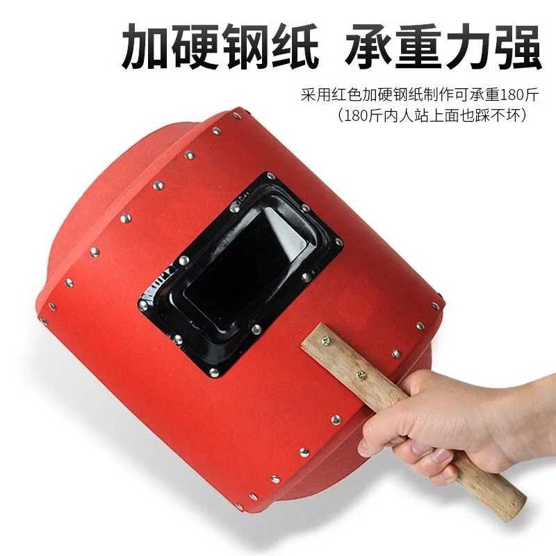 纯钢纸钢化手持电焊面罩耐高温超薄轻便防水特硬防强光焊工帽透气