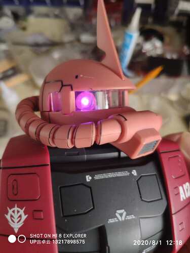 MEGA 1/48红l/绿扎古加灯 触摸可动眼+USB充电DIY材料 不含模型