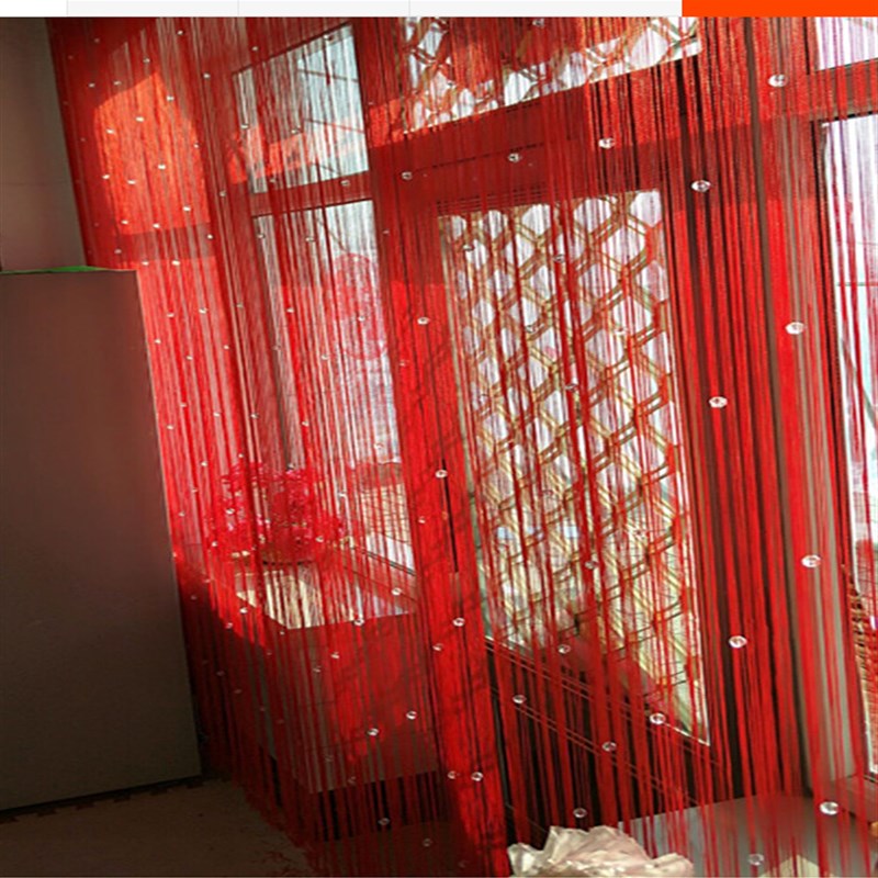 水晶珠加密线帘卧室隔断窗结婚门帘珠帘J客厅流苏帘酒店玄关装饰