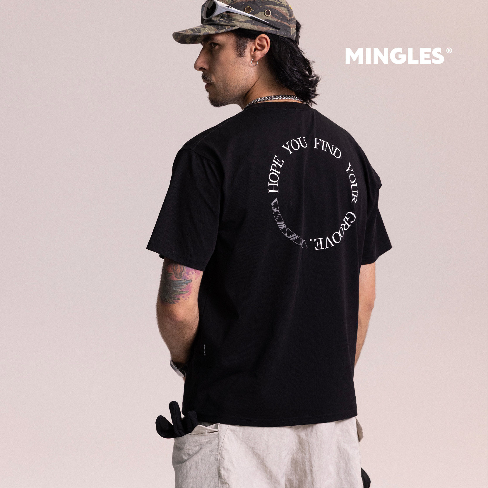 MINGLES等高线T-SHIRT
