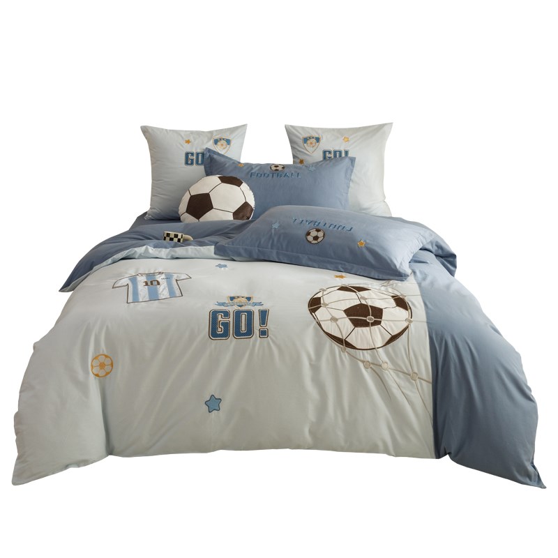a类儿童床上用品四件套纯棉全棉2024新款1米5床单笠男孩被套足球