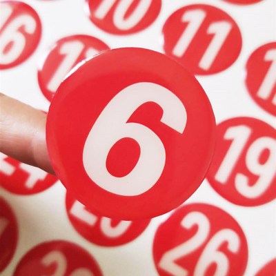 水晶滴塑不干胶号码贴防水数字编号商标logo贴纸圆形桌贴号码标签