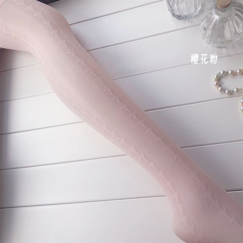 绝绝子!仙女粉紫色蕾丝宫廷u丝袜 lolita公主甜美提花显瘦连裤袜