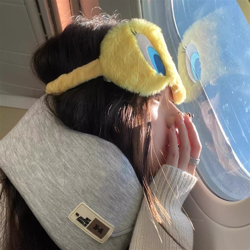 崔弟眼罩遮光睡眠0压感可爱卡通睡觉女士午睡挂耳式不压鼻子