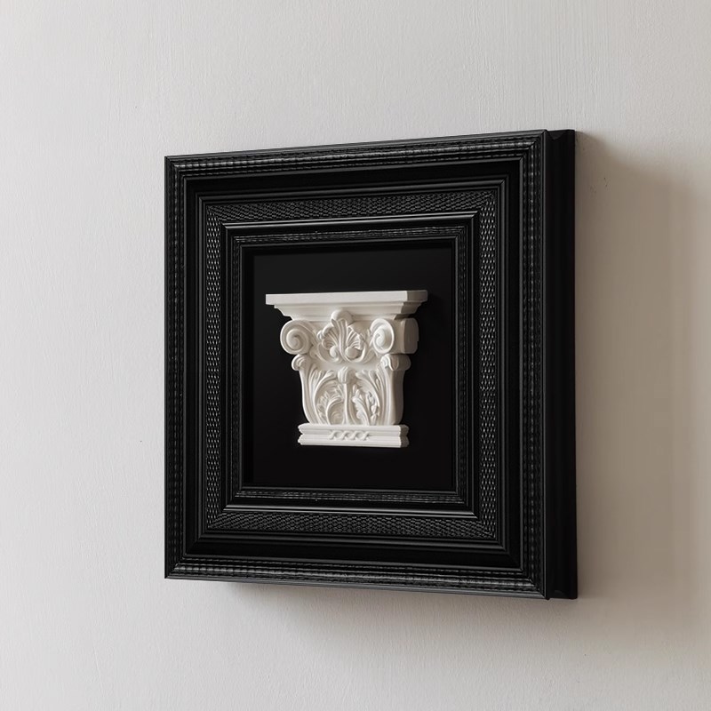 高级感入户门口墙面装饰画玄关立体浮雕石膏画法式电视背景墙挂画图片