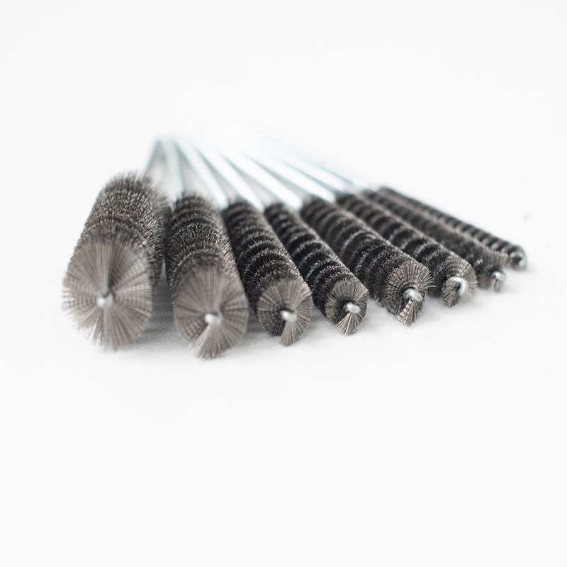 现货速发内孔清洗去毛刺钢丝刷抛光毛刷钢丝磨料丝尼龙试管刷管
