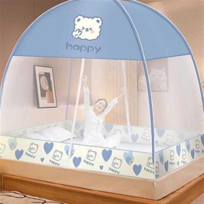 免安装家用蒙古包蚊帐 可折叠加厚圆顶全底双人床2.0帐篷纹帐包邮,床上用品,蚊帐,淘宝优惠券,粉丝福利购,淘宝优惠卷