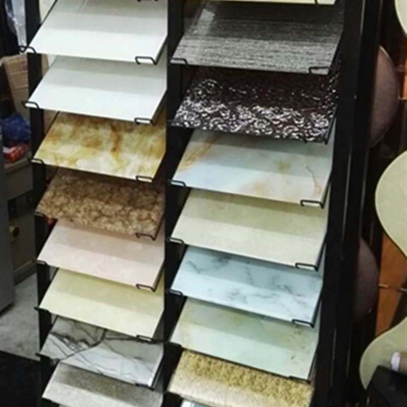 集成吊顶板铝扣板展示架3t00*600陶瓷展架金属黑色双排瓷片架现货