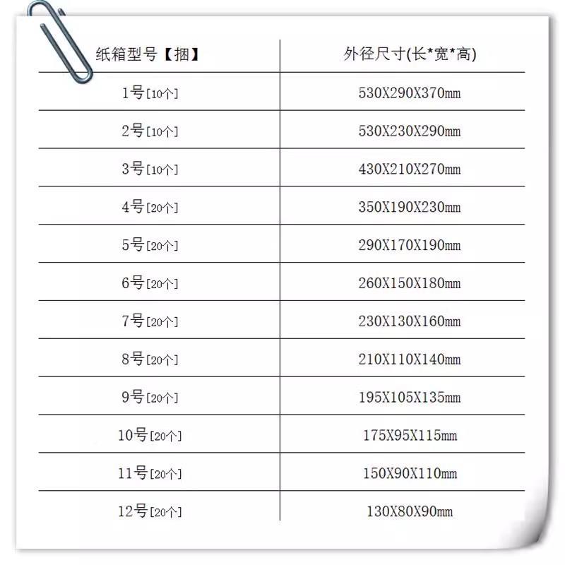 整袋加硬量1-1号包装刷纸箱工厂印搬NFA家质箱子电商2快递纸箱