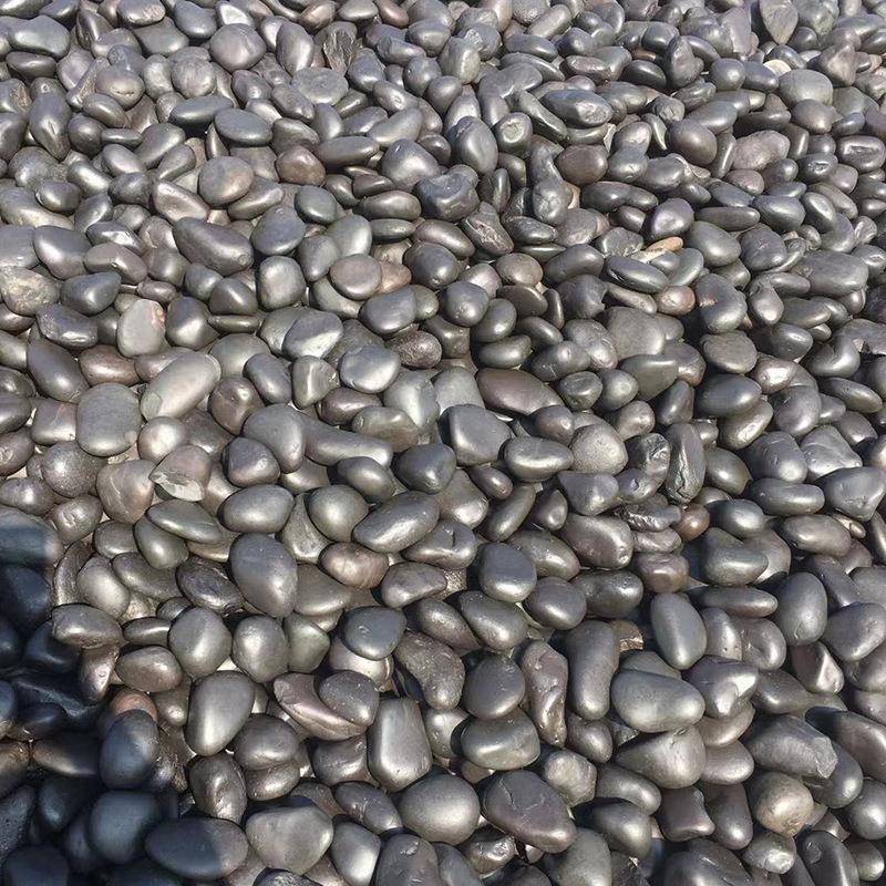 黑色色普135通抛街光雨花石排石水沟黑雨花园林景观花铺地鹅卵石