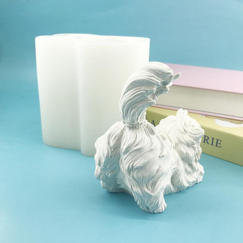 大号立翘尾猫咪捏捏8952模具硅胶小膜具香薰膏蜡烛滴胶石摆件体模