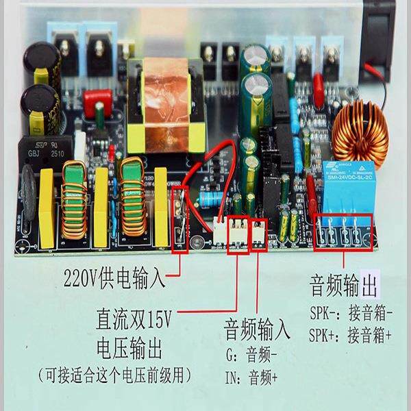 升电级版YD100YD1000W0W单声道大功率数字功放板K带开D关源一体类