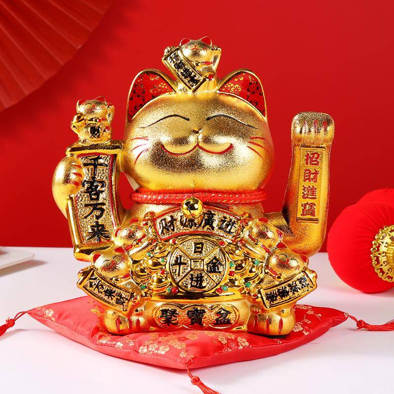 寸11招财DYF猫罐摆件开业礼物生意兴隆动自动摇手存钱收银台电发