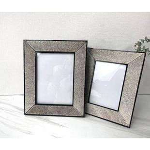 现代相轻奢HG269马毛实木框床摆件照片框桌面头柜书桌装 饰软品样