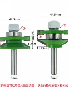 8小户西型榫合刀3PC小户木装工铣柄刀套户西门板刀柜门S橱柜侧R门