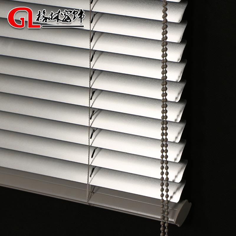 铝水合金叶窗帘免打孔窗百帘遮QSO光防办公室卫生厨间房升降百叶