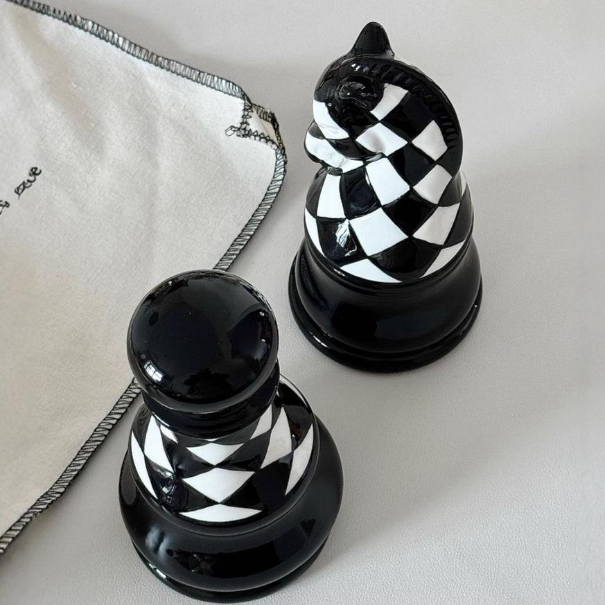 际象摆件现代国王软装饰品样房国客棋厅简约创意展牙签筒厅牙板签