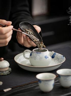 古装青花手绘牡丹盖碗茶杯承功夫茶具套家用gfcj-024复泡茶碗干泡