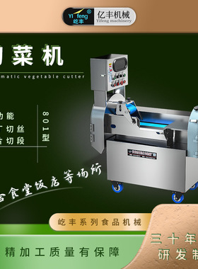 屹丰小型多功能切菜机不锈钢双头全自动食堂商用变频切片丁丝段状