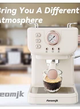 跨境20BAR家用半自动一体复古式浓缩高压萃取打奶泡压力式咖啡机