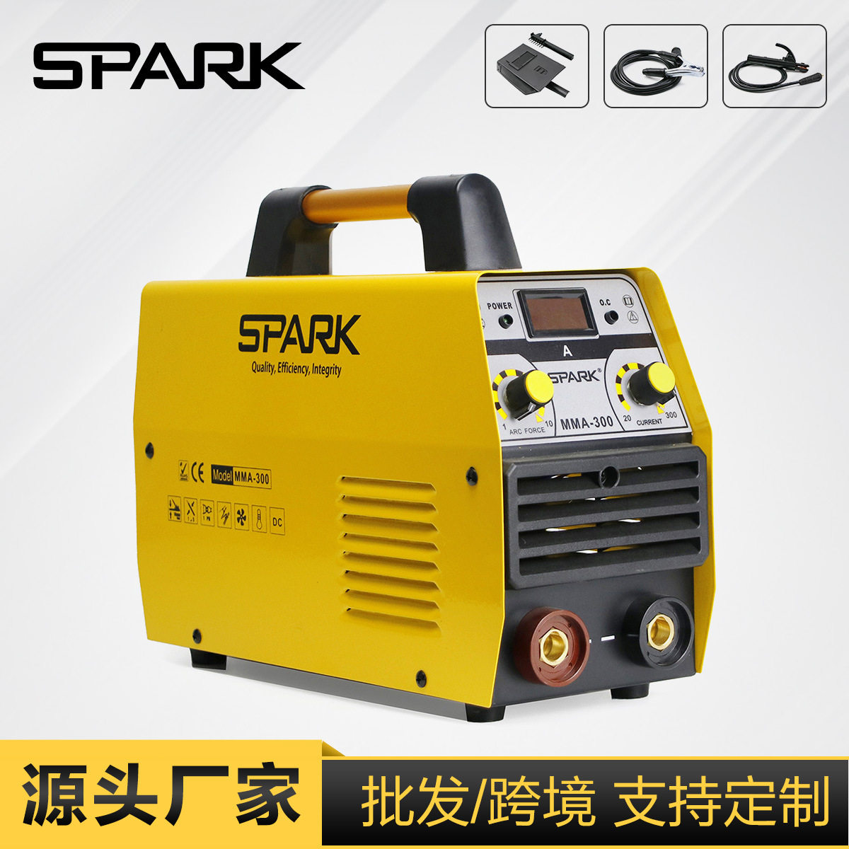 跨境搜SPARK电焊机MMA-300便捷式家用220V直流全铜手工焊电焊机