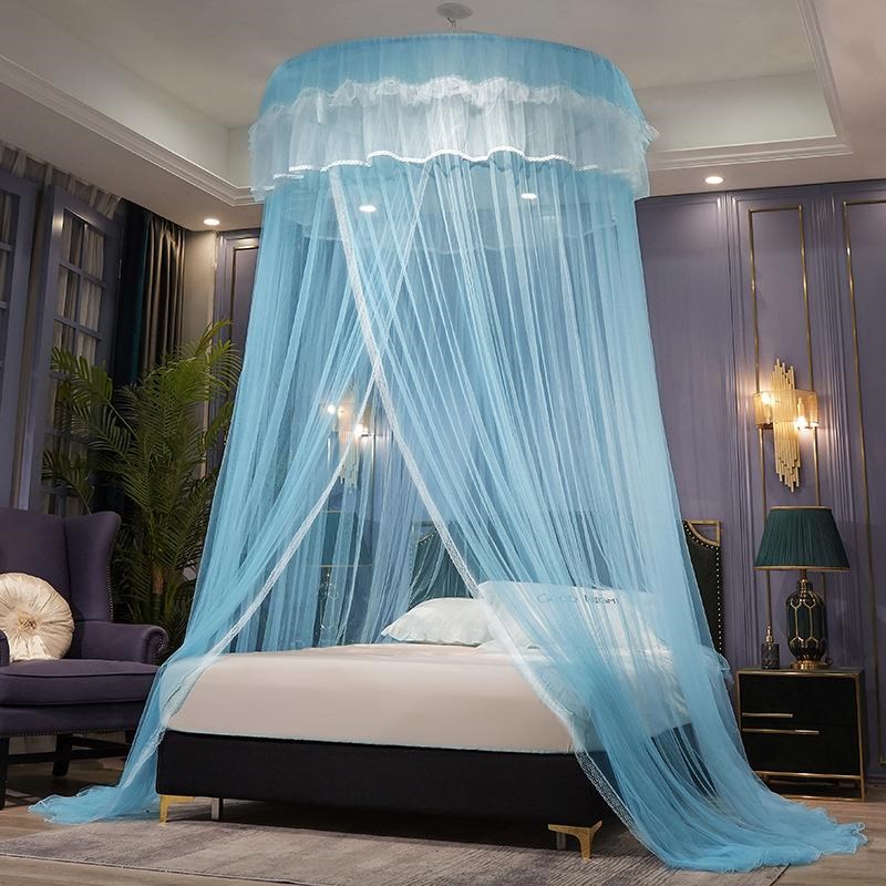 圆顶蚊帐吊顶1.8米1.5m床2家用双人公主风单人加密免安装吸顶落地