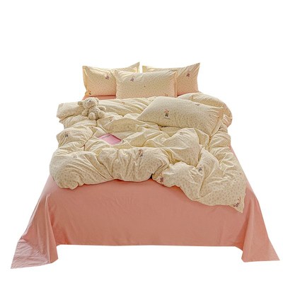 A类纯棉双层纱全棉四件套2025新款品床上床单被套学生宿舍三件套4