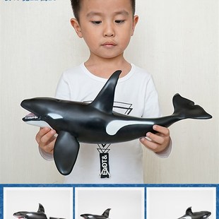 虎鲸逆戟鲸大鲸鱼鲸鲨虎鲨仿真玩具模型海洋动物超大软胶儿童男孩