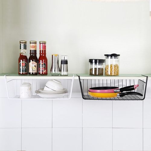 宿舍收纳柜子隔板分层架家用衣柜内置下挂篮厨房储物悬挂置物架