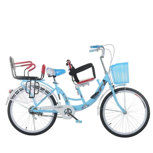 22寸24寸亲子车母子车带小孩接娃双人男女士轻便单速刀圈自行单车