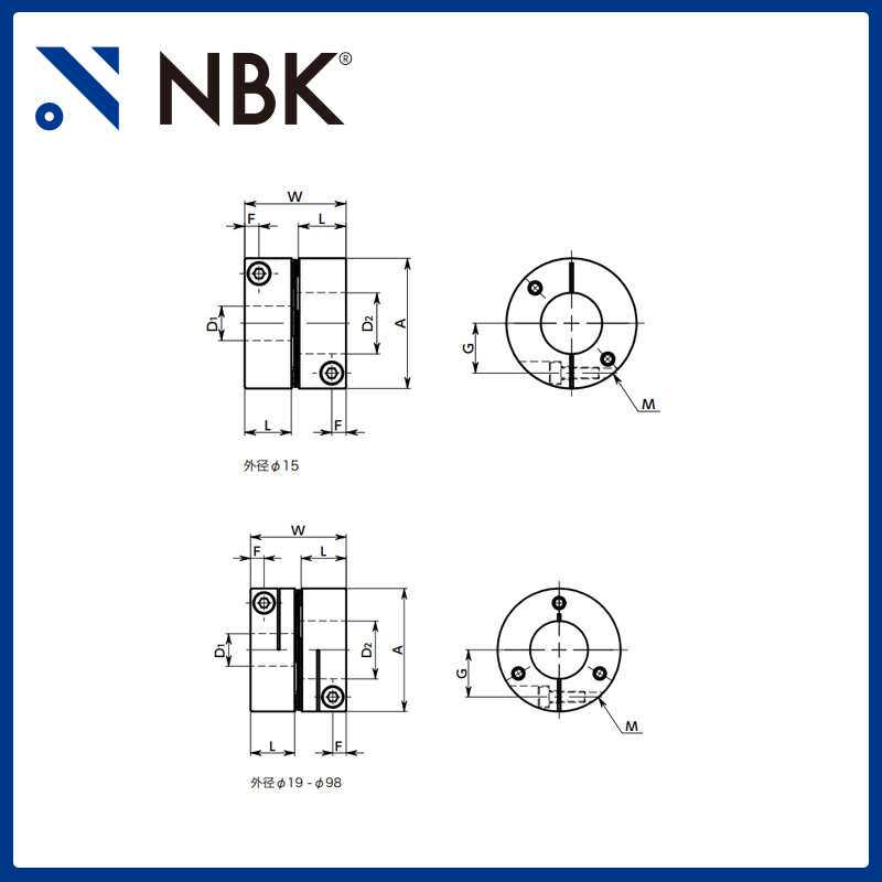 NBK单膜片联轴器 XHS-44C 短型连轴器货期短 替换三木R+W