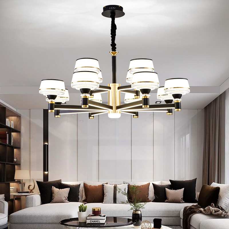 客厅吊灯现代简约客厅灯餐厅卧室灯防蚊防尘大气全屋灯具套餐灯饰